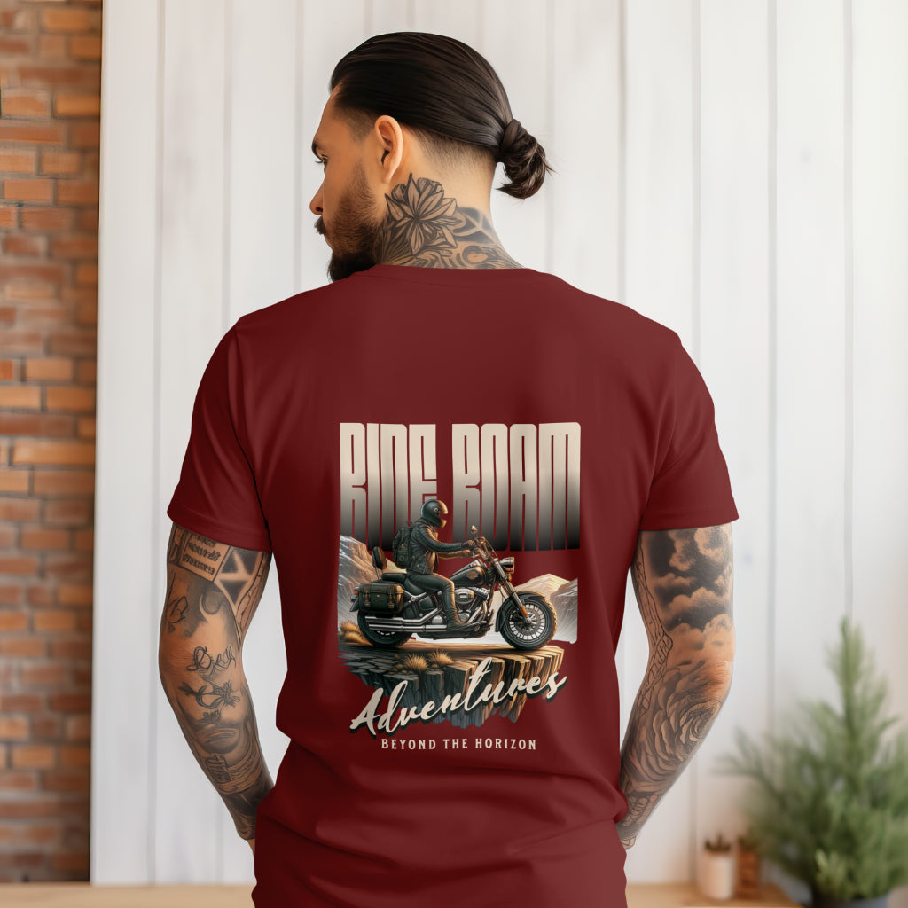 Ride Roam Adventure Printed T shirt - The Custom Thread