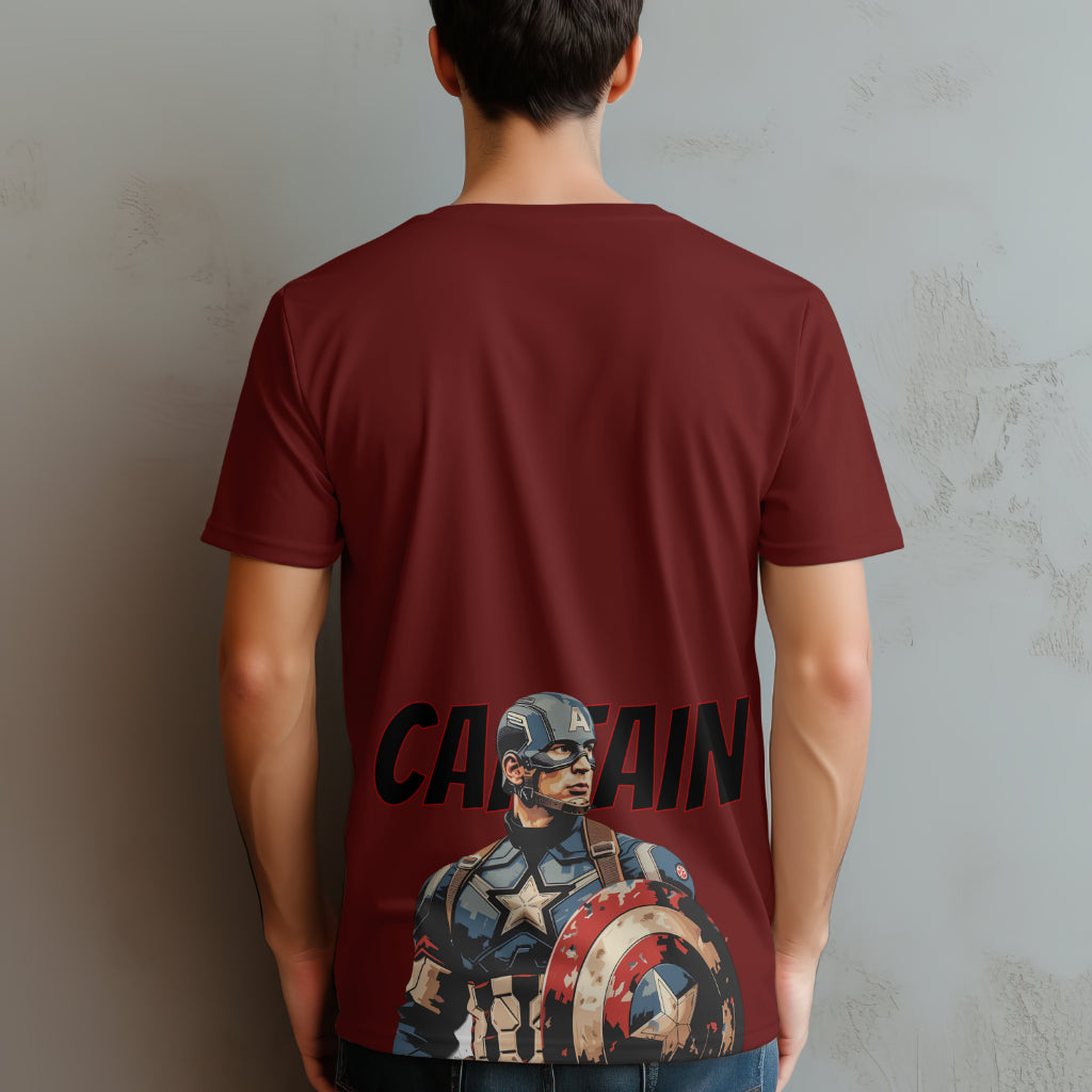 Captain America Marvel Printed T Shirt - The Custom Thread