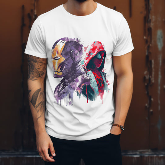 Iron Man & Spiderman Printed T Shirt