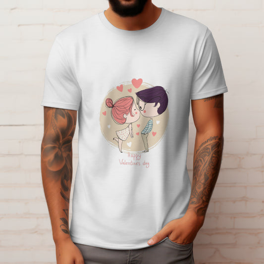 Happy Valentines Day Printed T shirt - The Custom Thread