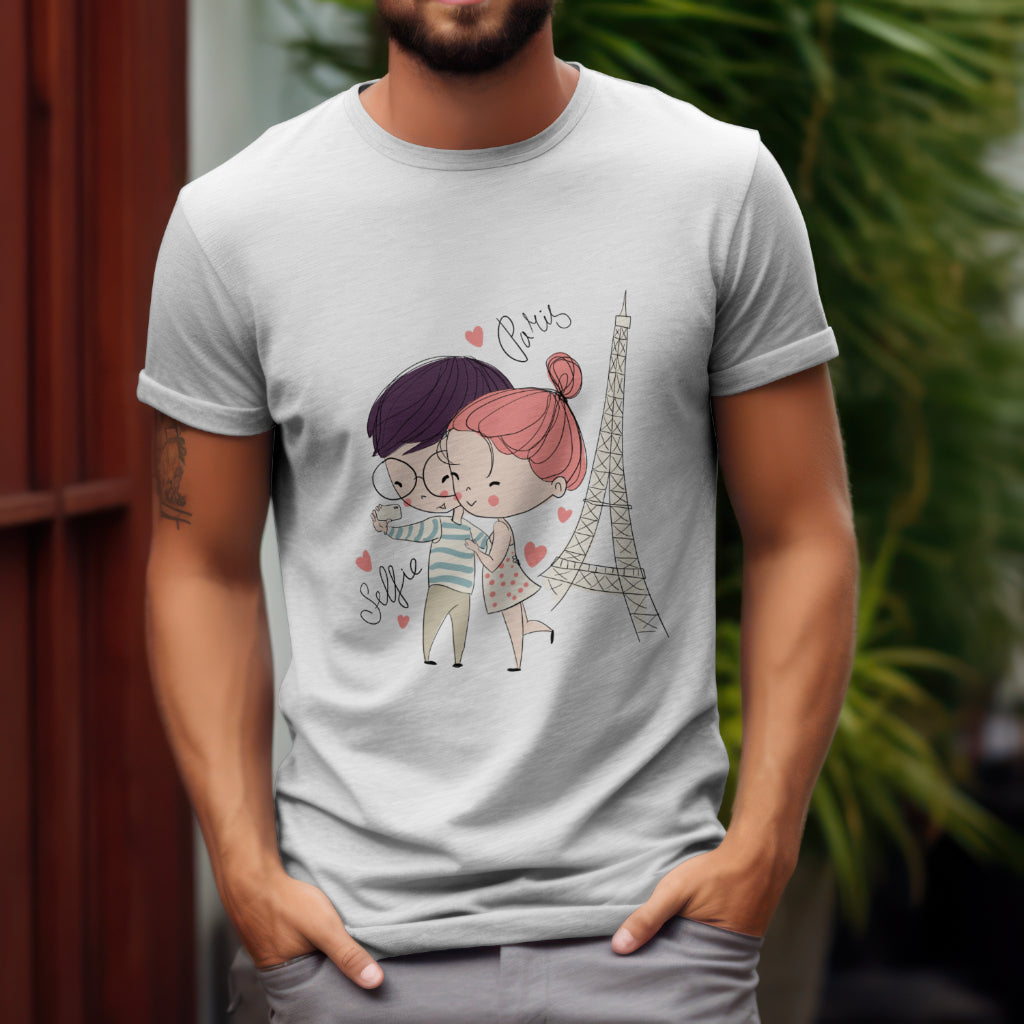 Paris Selfie Cute Printed T shirt - The Custom Thread