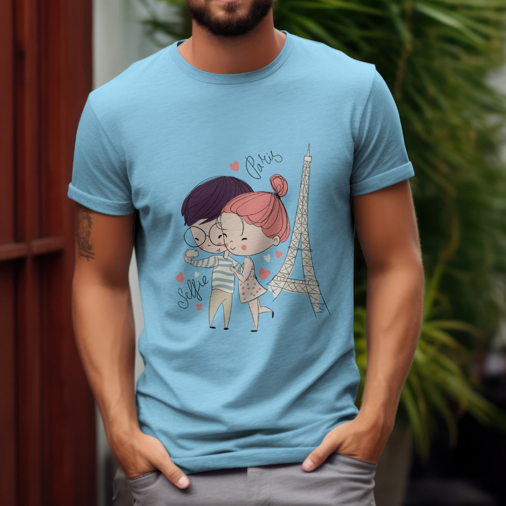 Paris Selfie Cute Printed T shirt - The Custom Thread