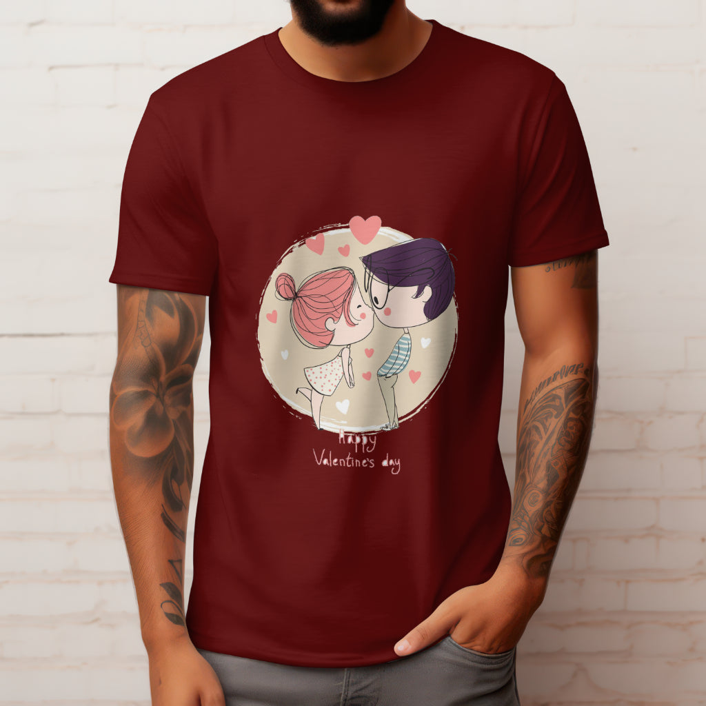 Happy Valentines Day Printed T shirt - The Custom Thread