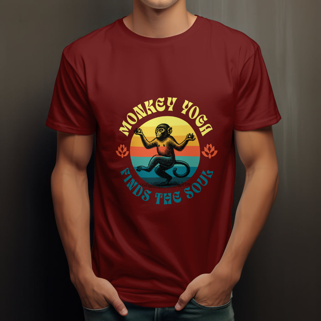 Monkey Yoga Printed T shirt - The Custom Thread