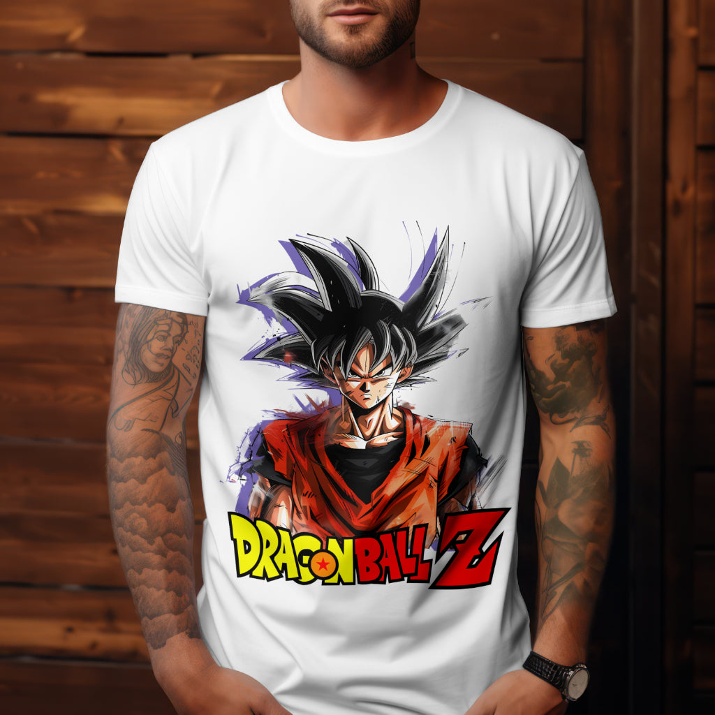 Dragon Ball Z Angry Goku Print T shirt