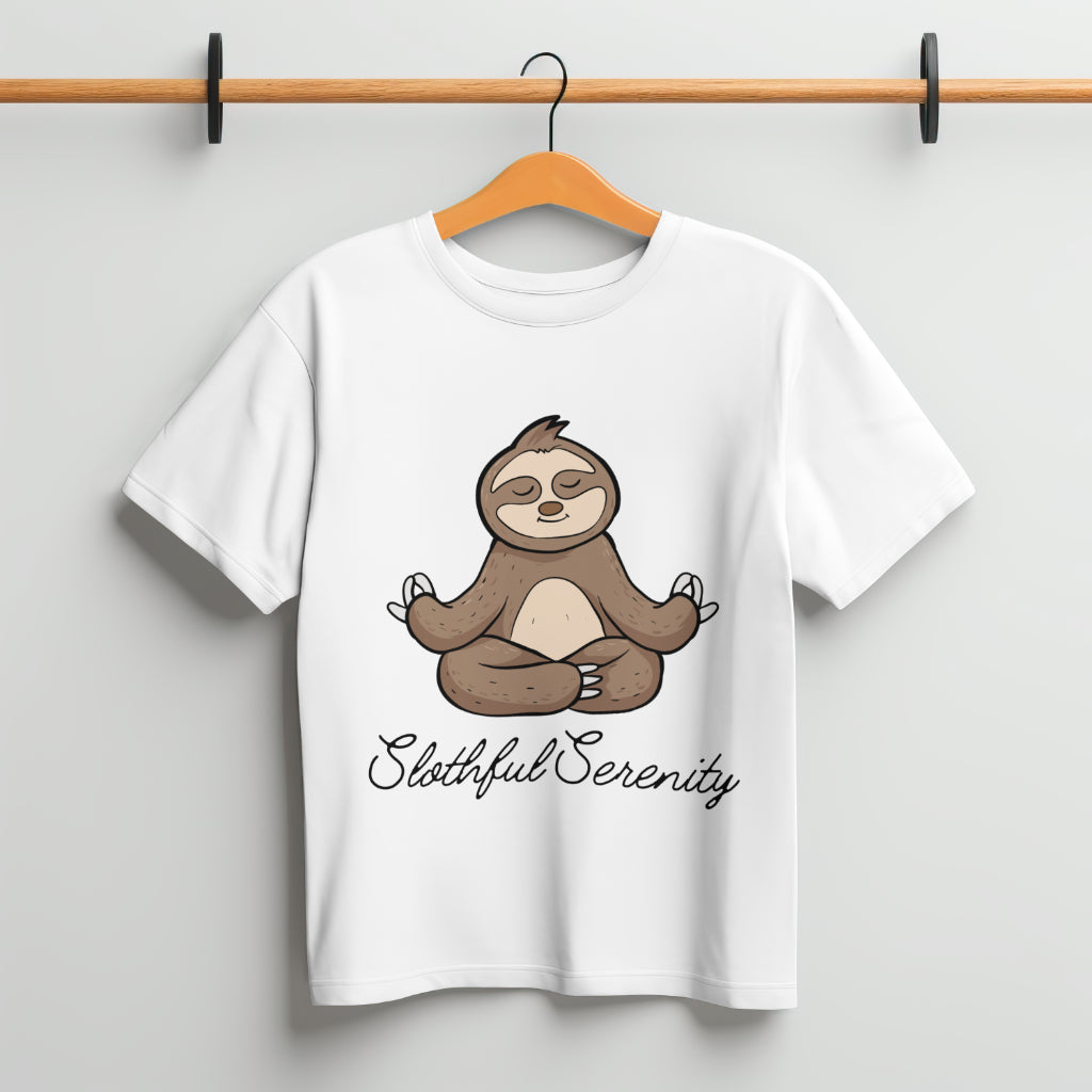 Sloth Meditation Printed T shirt - The Custom Thread