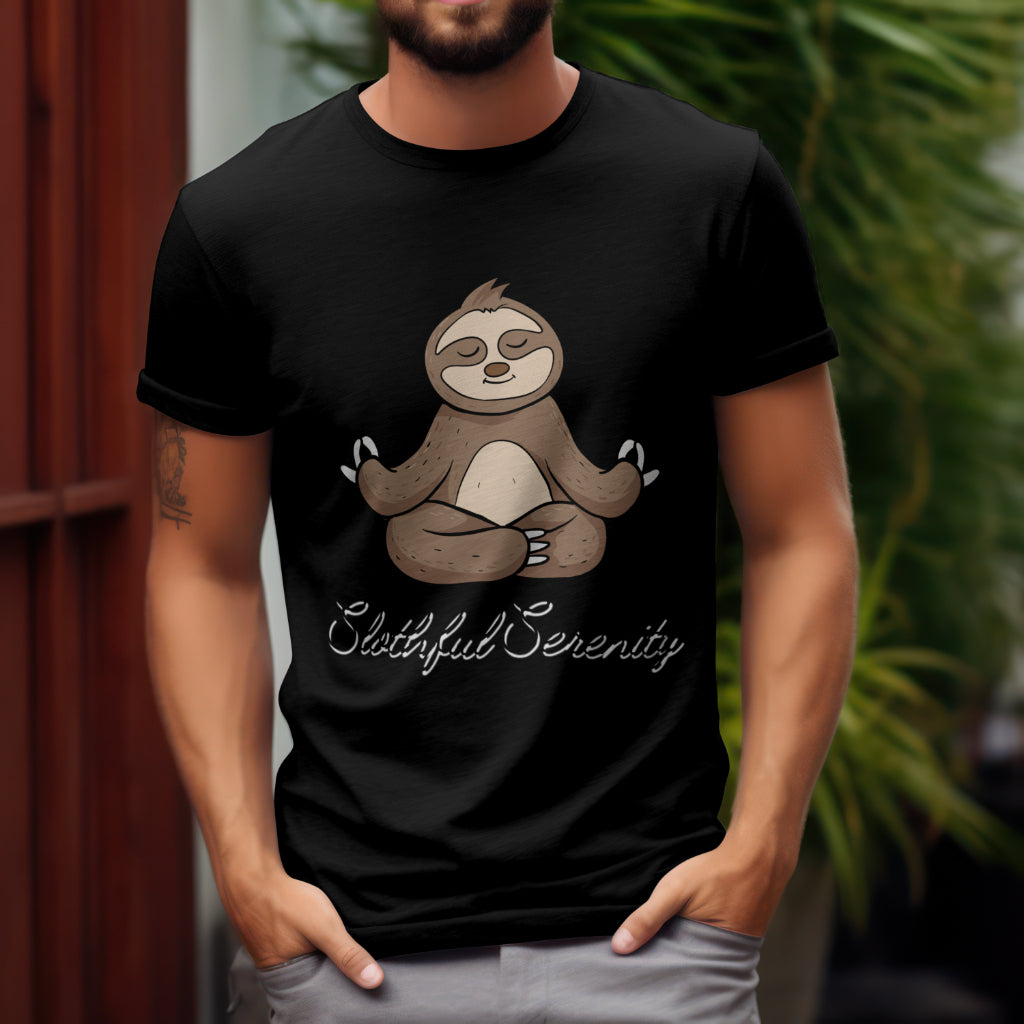 Sloth Meditation Printed T shirt - The Custom Thread