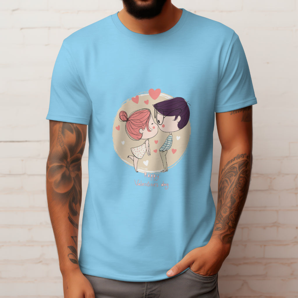 Happy Valentines Day Printed T shirt - The Custom Thread