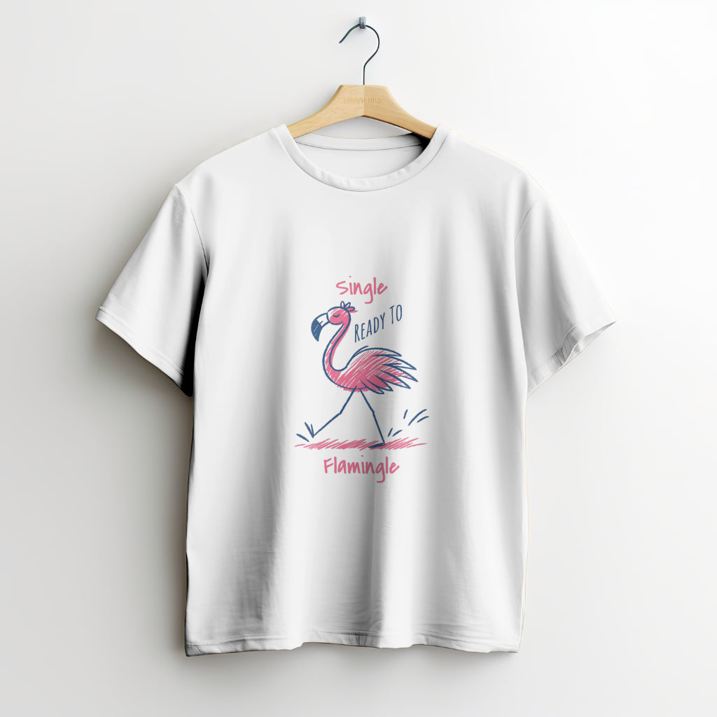 Ready to Flamingle Printed T shirt - The Custom Thread