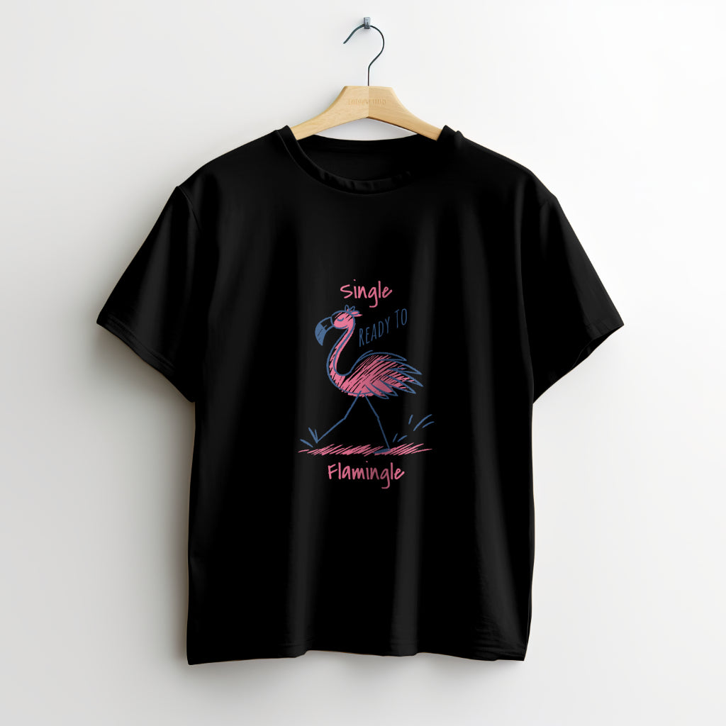 Ready to Flamingle Printed T shirt - The Custom Thread