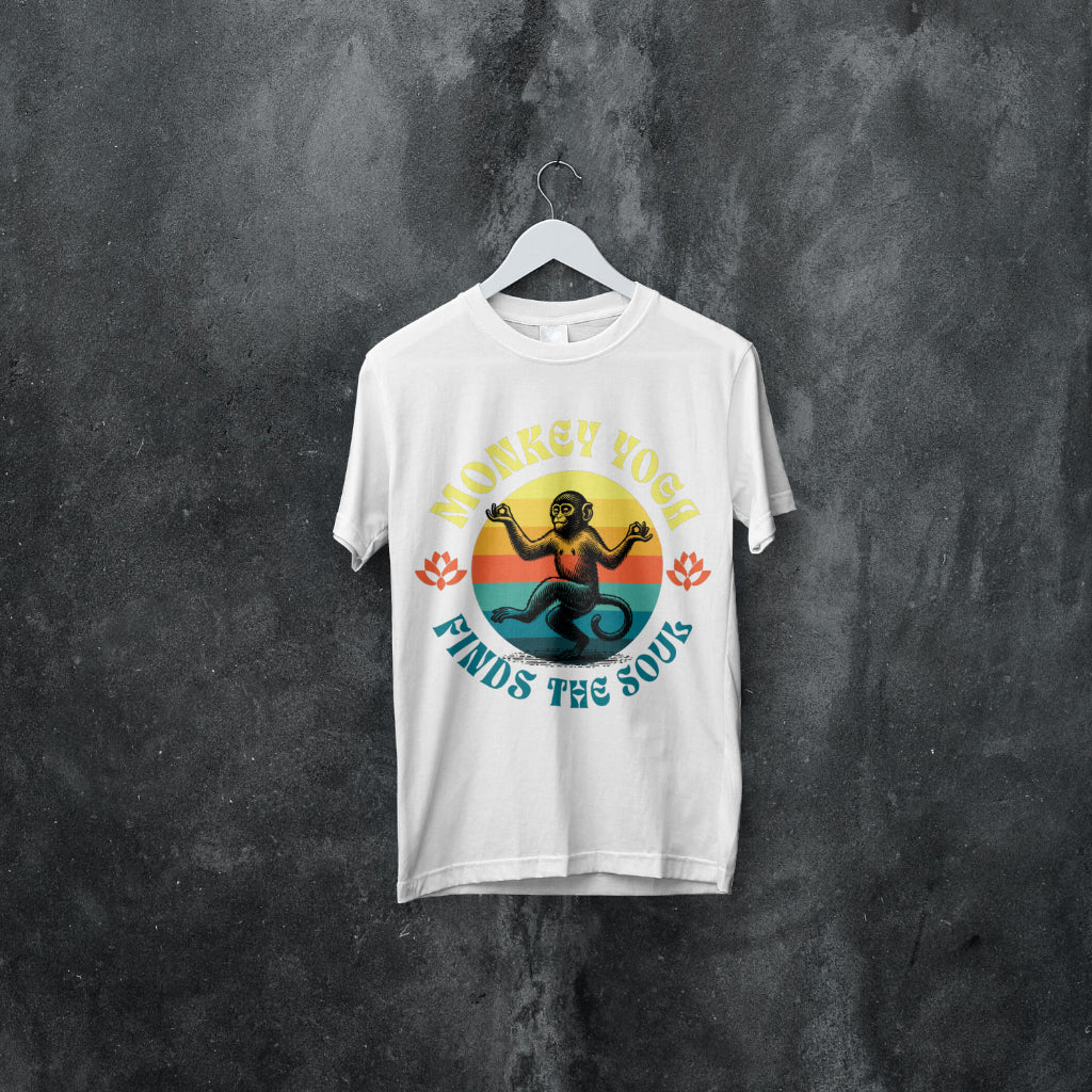 Monkey Yoga Printed T shirt - The Custom Thread