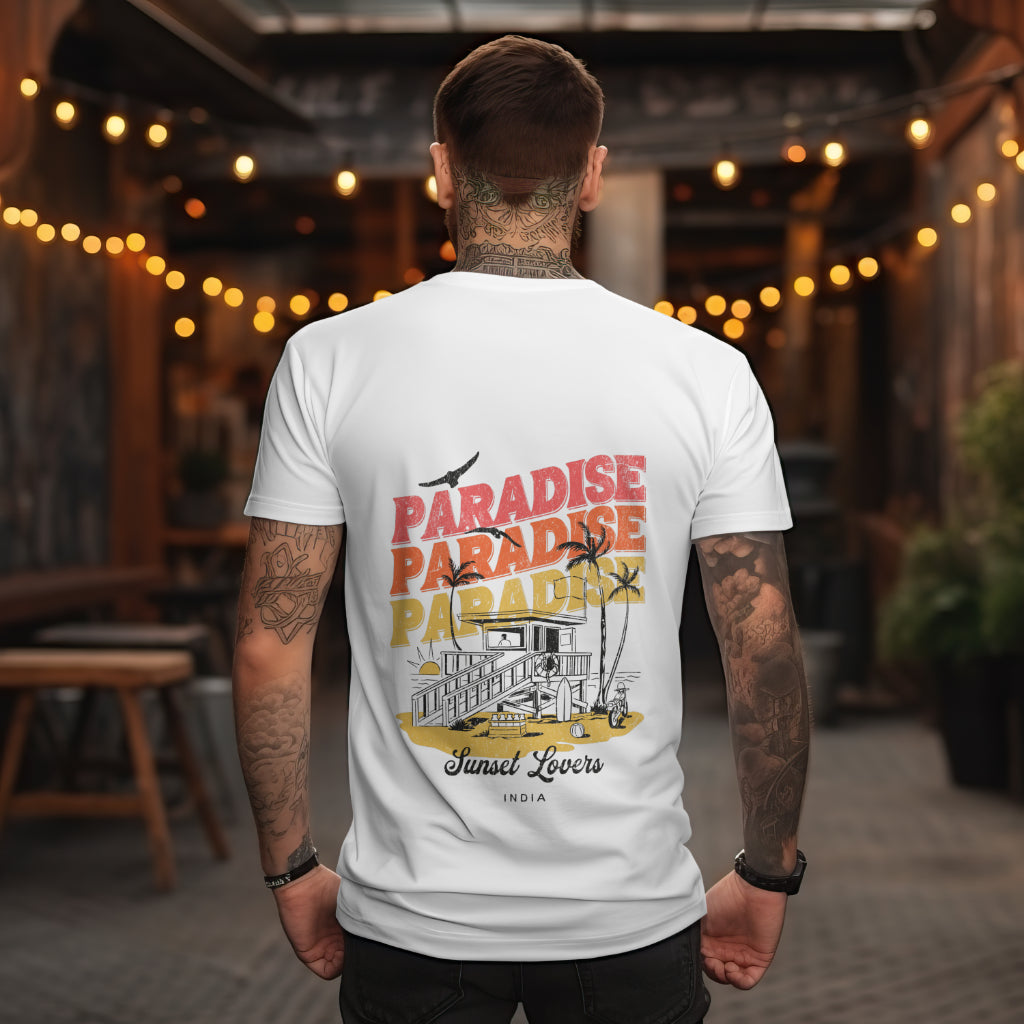 Paradise Sunset Beach Printed T Shirt