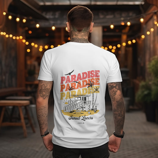 Paradise Sunset Beach Printed T Shirt