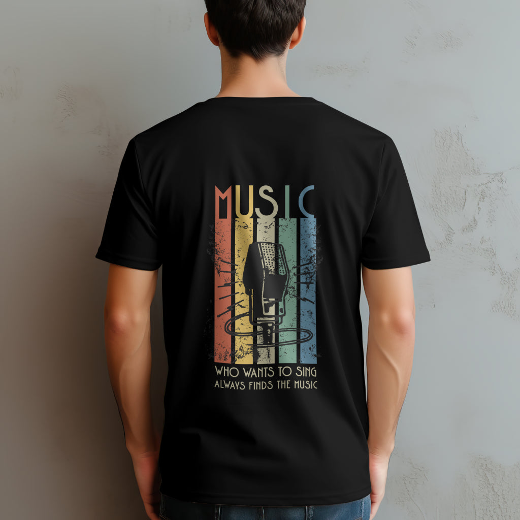 Retro Music Printed T Shirt